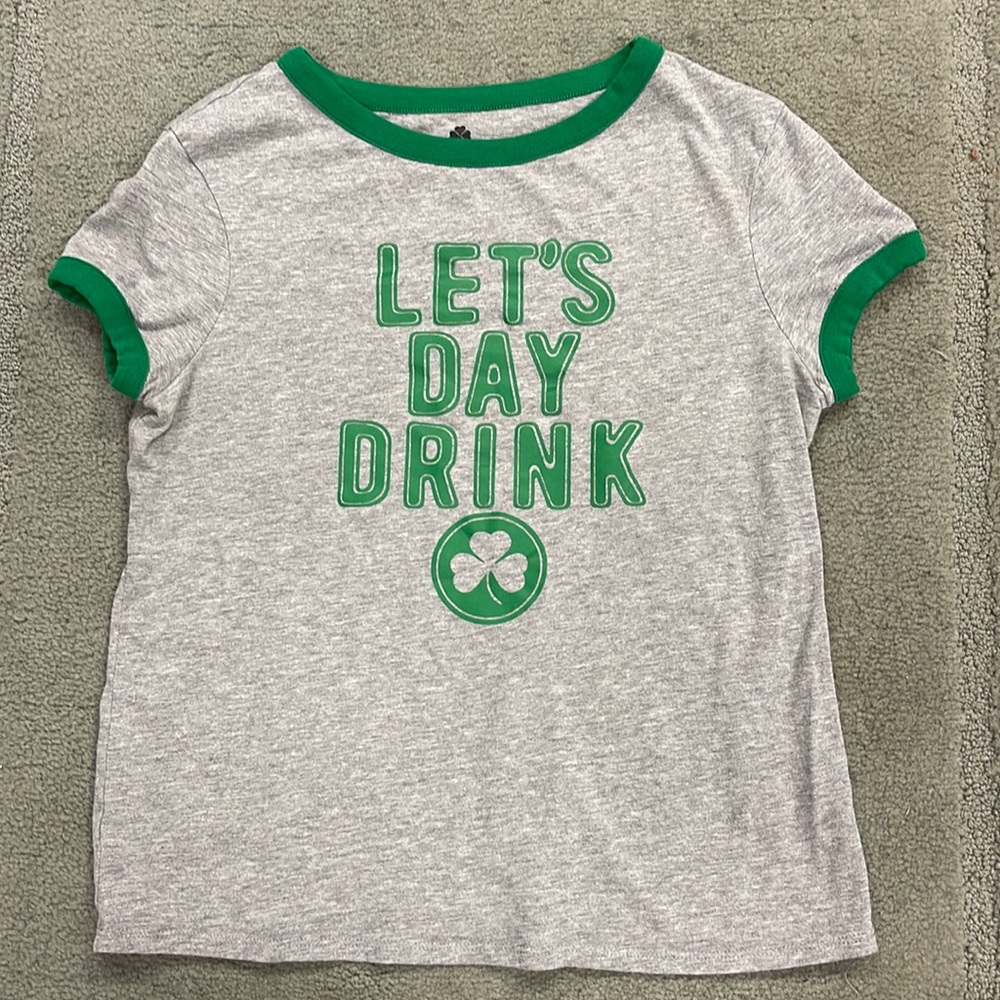 LET’S DAY DRINK Green Gray Shamrock T-Shirt